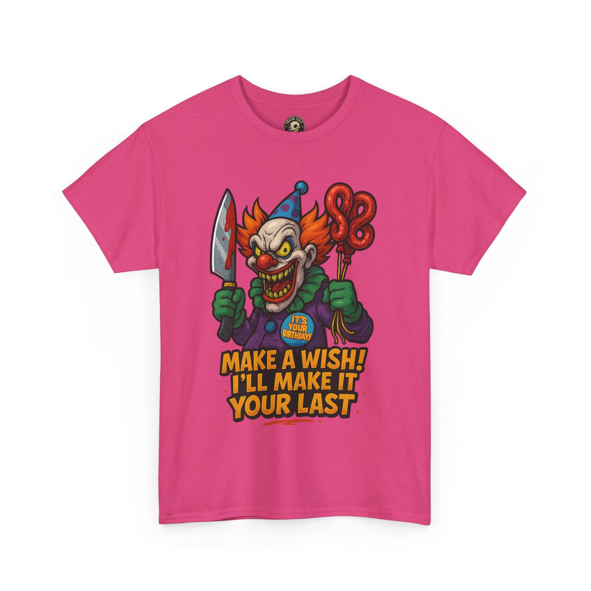 Creepy Clown Tee - Halloween Costume Shirt, Unisex Heavy Cotton Tee, Spooky Graphic Tee, Gag Gift, Horror Fan Apparel