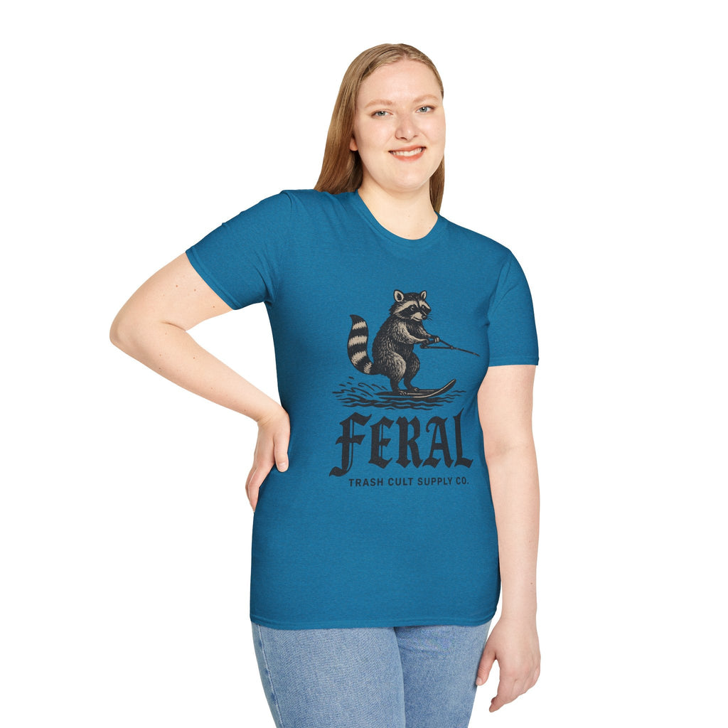 Feral Water Skiing Raccoon Vintage Shirt – Trash Cult Supply Co. | Gildan 2000 Softstyle