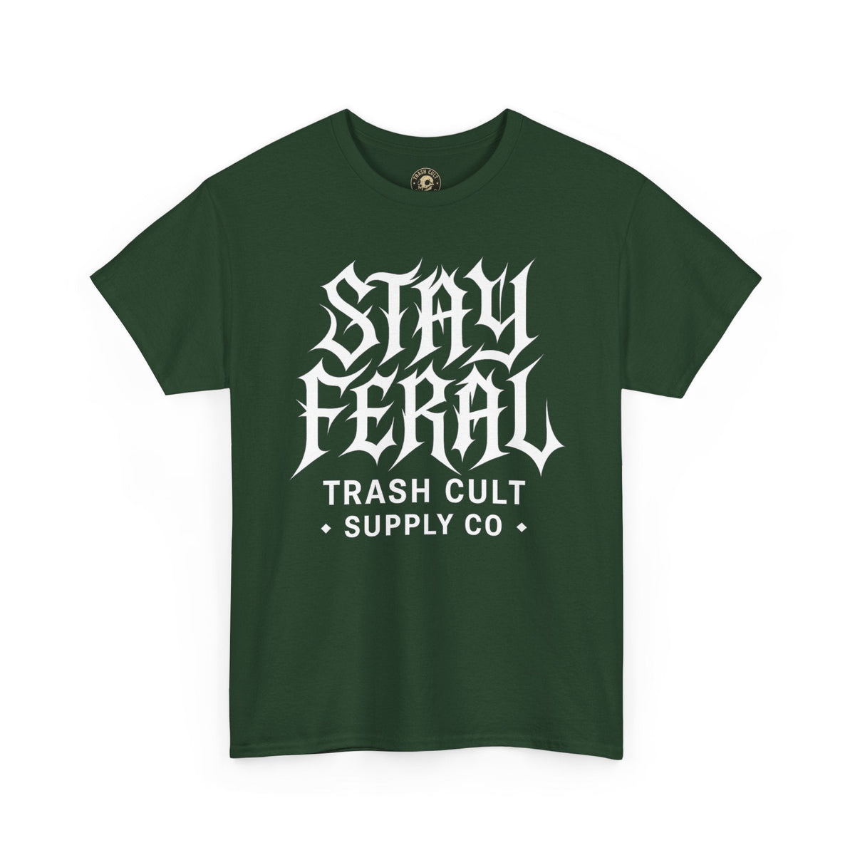 Unisex Heavy Cotton Tee - Stay Feral Graphic Tee, Streetwear Shirt, Gift for Wild Spirits, Eco-Friendly Casualwear, Summer Fashion