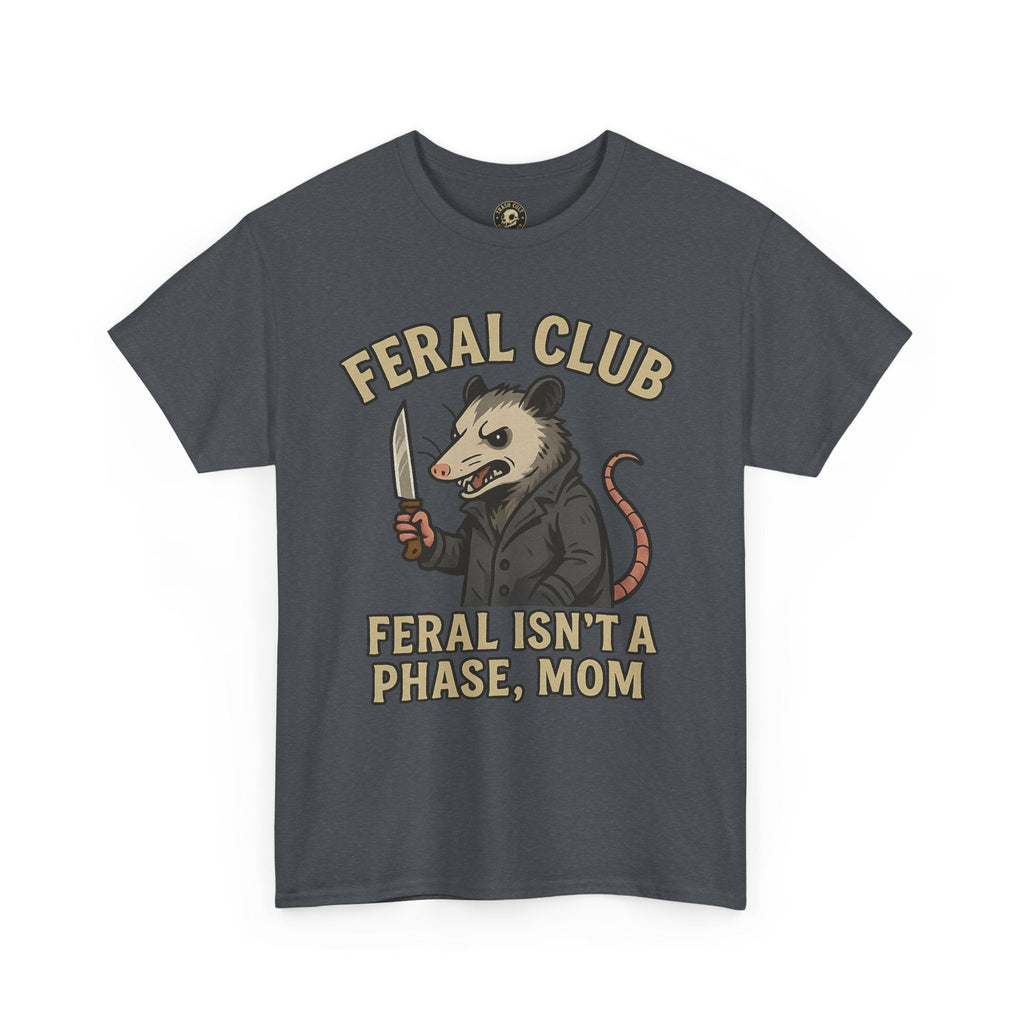 Feral Club Tee - Unisex Heavy Cotton Shirt, Funny Graphic T-Shirt, Gift for Mom, Casual Wear, Easygoing Lifestyle
