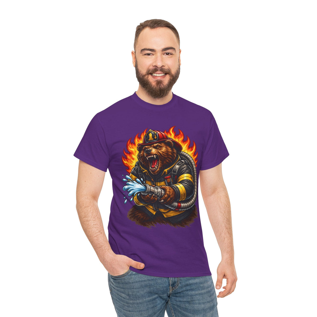 Firefighter Bear T-Shirt – Brave Fireman Graphic Tee