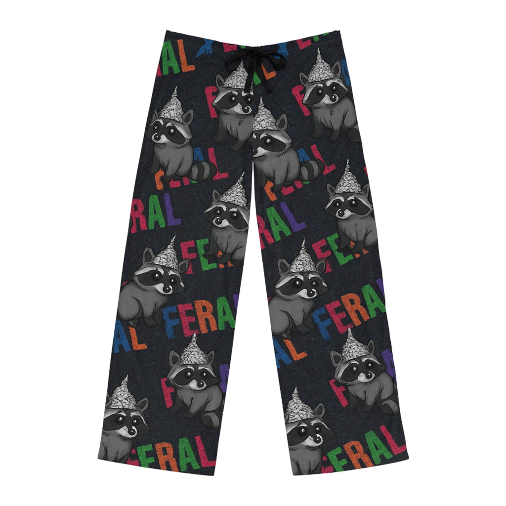 Feral Raccoon Men's Pajama Pants, Comfy Lounge Pants for Cozy Nights, Cute Sleepwear, Fun Gift for Animal Lovers, Perfect for Relaxing