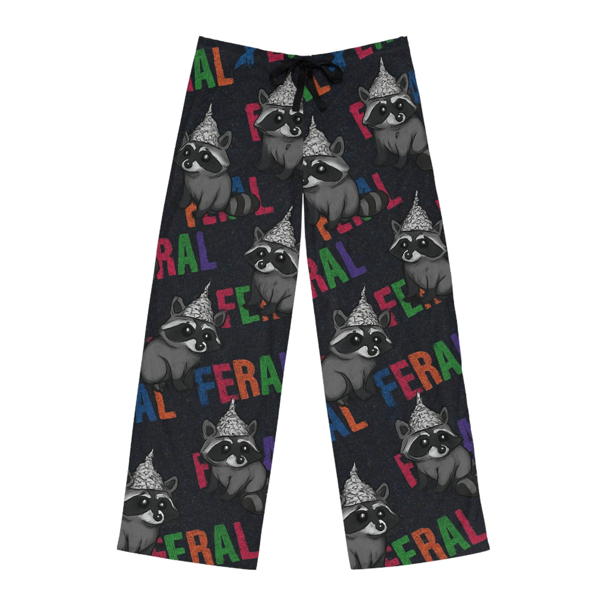 Feral Raccoon Men's Pajama Pants, Comfy Lounge Pants for Cozy Nights, Cute Sleepwear, Fun Gift for Animal Lovers, Perfect for Relaxing