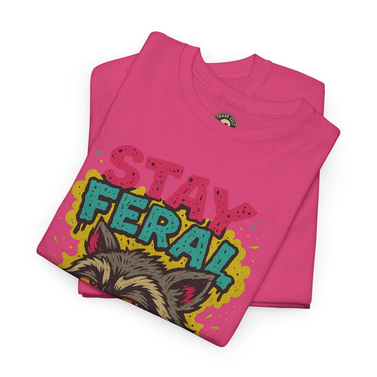 Stay Feral Raccoon Lowbrow Tee – Trash Cult Supply Co. | Gildan 5000