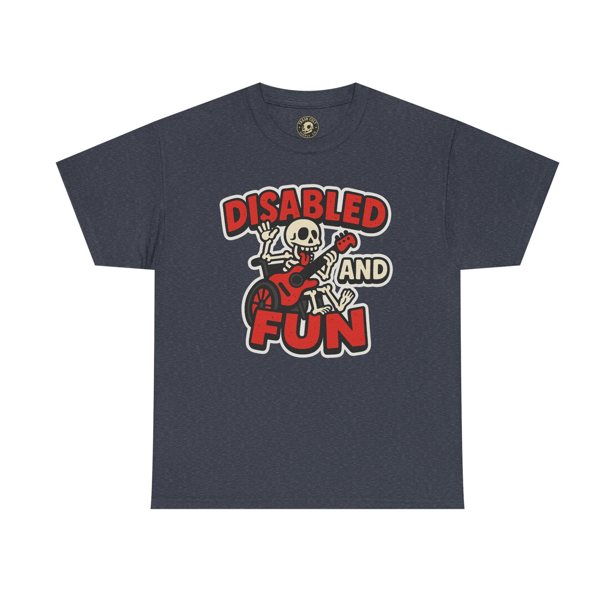 Disabled and Fun Unisex Heavy Cotton Tee, Casual Shirt, Gift for Friends, Music Lovers Gift, Fun T-Shirt, Halloween Wear, Everyday Comfort