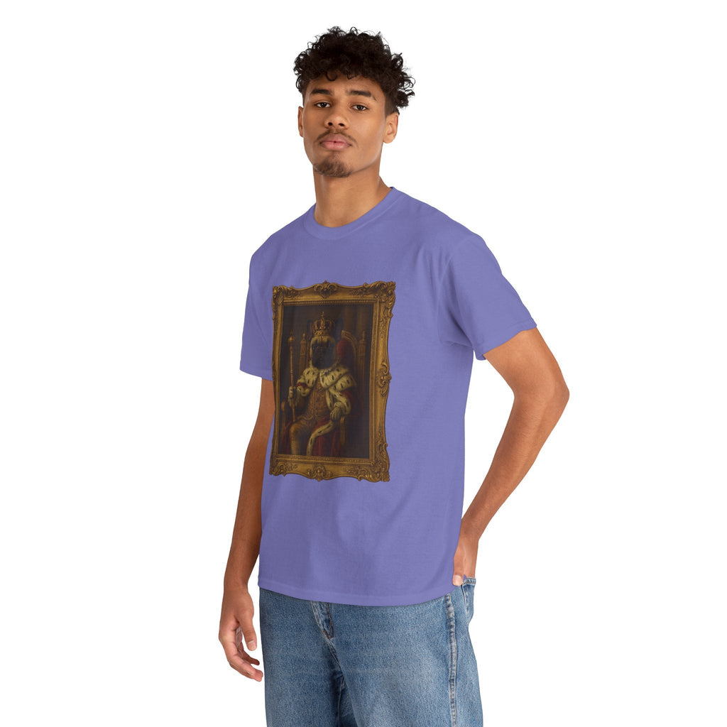 French Bulldog King Baroque Portrait Shirt – Funny Royal Dog Tee – Gildan 5000 Unisex Heavy Cotton