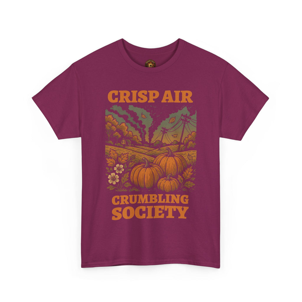 Crisp Air Crumbling Society Shirt – Dystopian Fall Pumpkin Tee – Fall of Humanity Collection – Trash Cult Supply Co.