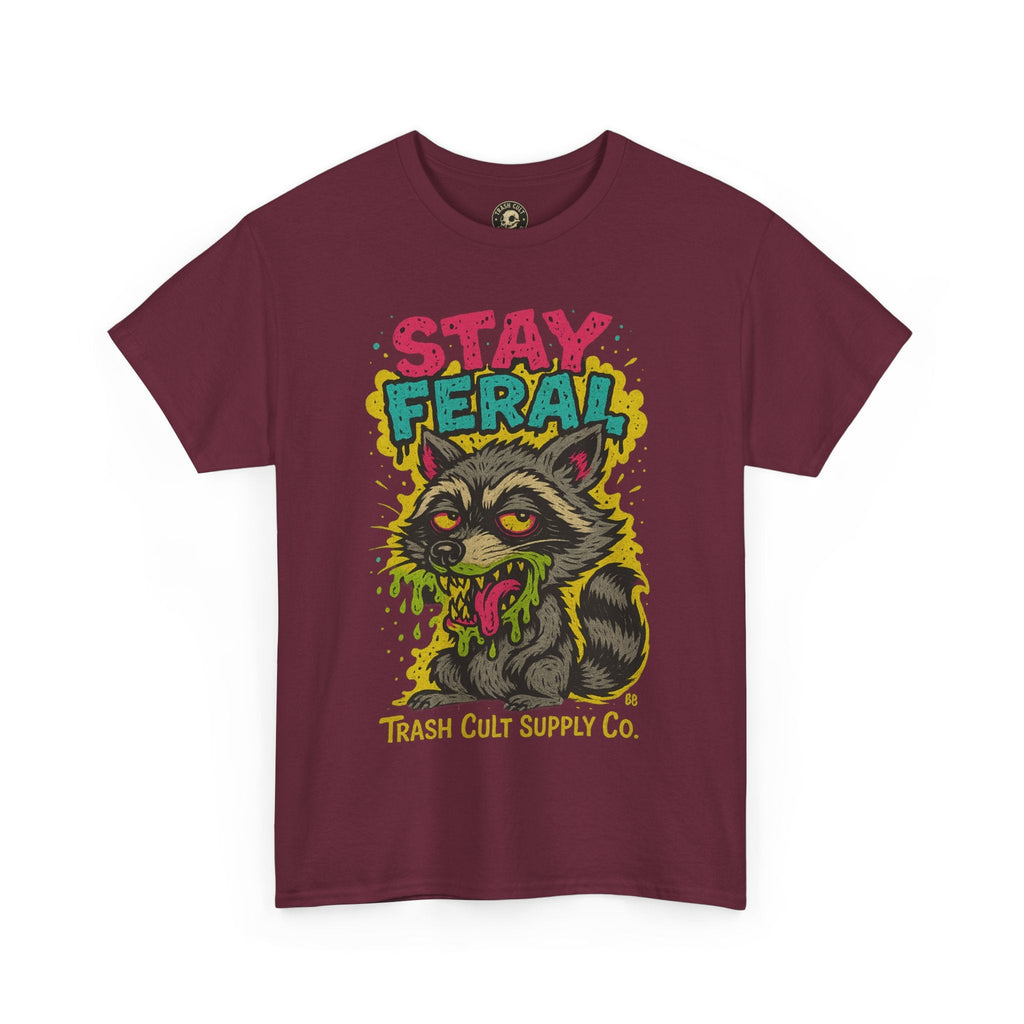 Stay Feral Raccoon Lowbrow Tee – Trash Cult Supply Co. | Gildan 5000