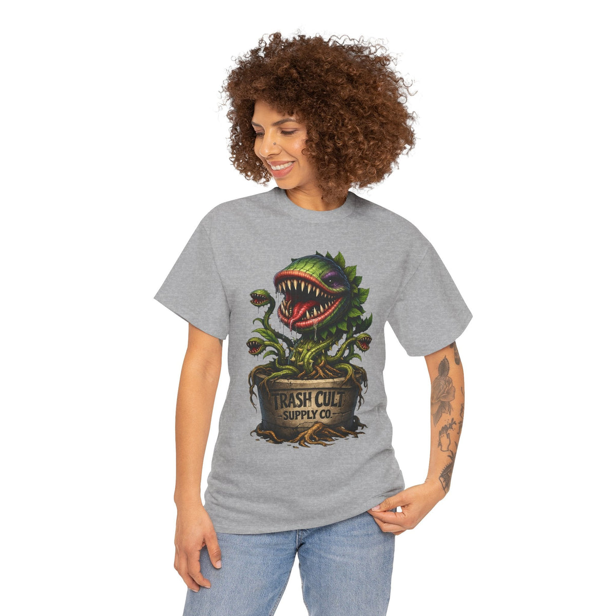 Carnivorous Plant Graphic Tee — "Trash Cult Supply Co." Potted Monster Shirt