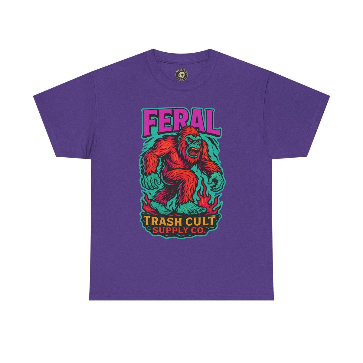FERAL Bigfoot Shirt – Trashcore Bold Colors | Trash Cult Supply Co | Gildan 5000 Tee