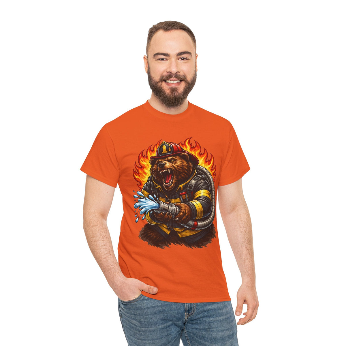 Firefighter Bear T-Shirt – Brave Fireman Graphic Tee