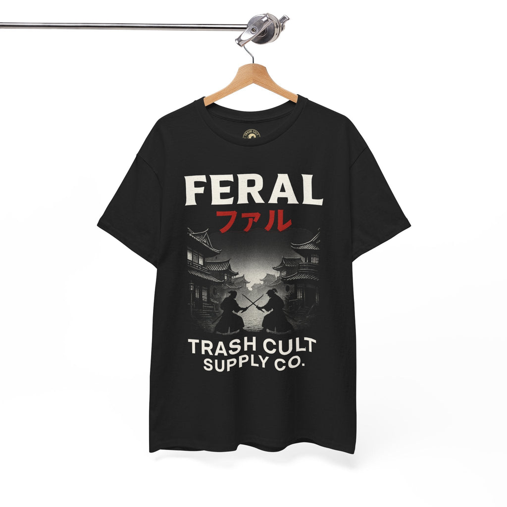 FERAL Samurai Shirt – Japanese Village & Warrior Graphic | Trash Cult Supply Co | Gildan 5000 Tee