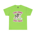 Stay Weird Stay Feral Shirt – Raccoon & Unicorn – High Visibility Gildan 5000 Tee