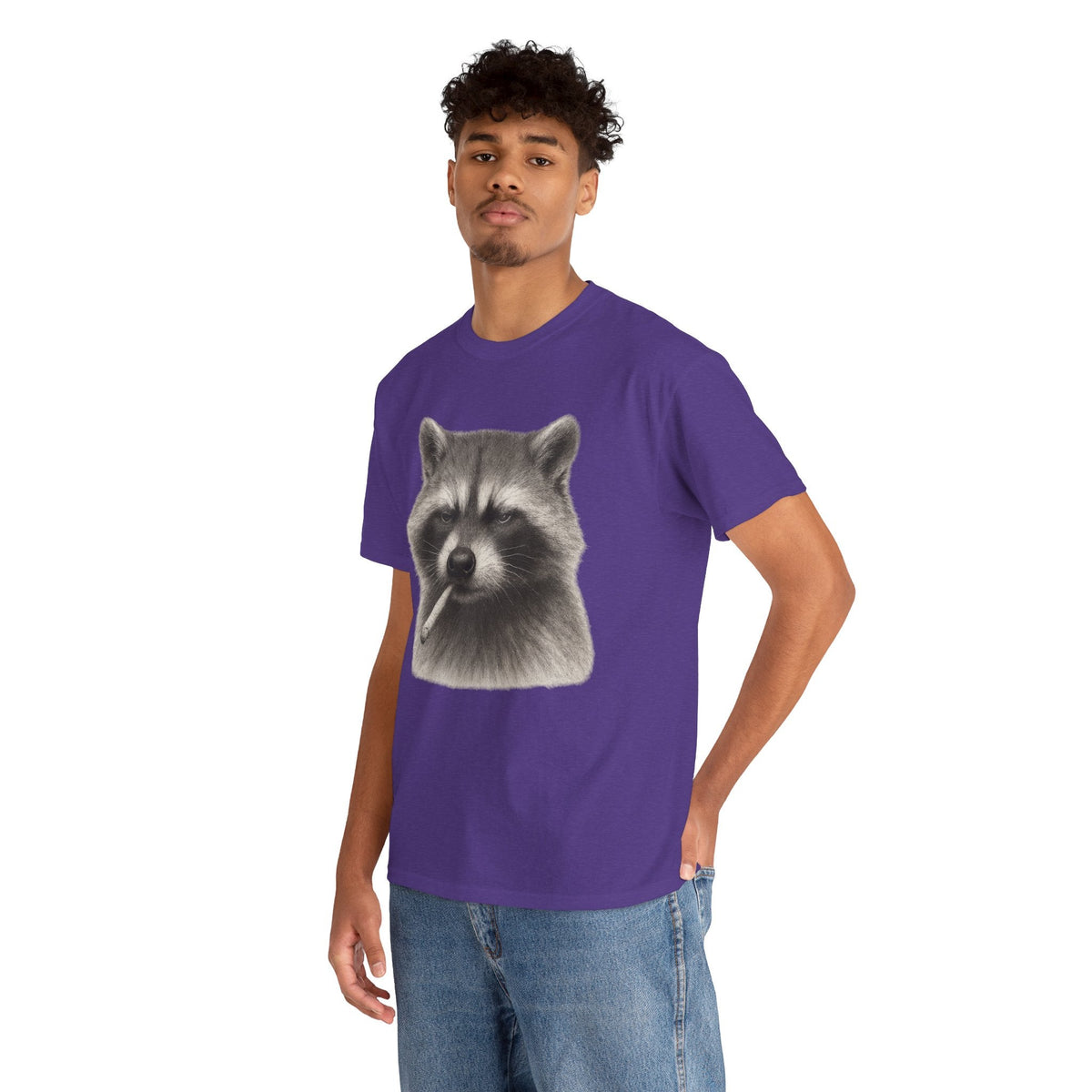 Dirty Harry Raccoon Halftone Shirt – Soft Grit Aesthetic, Smoking Trash Panda Graphic Tee