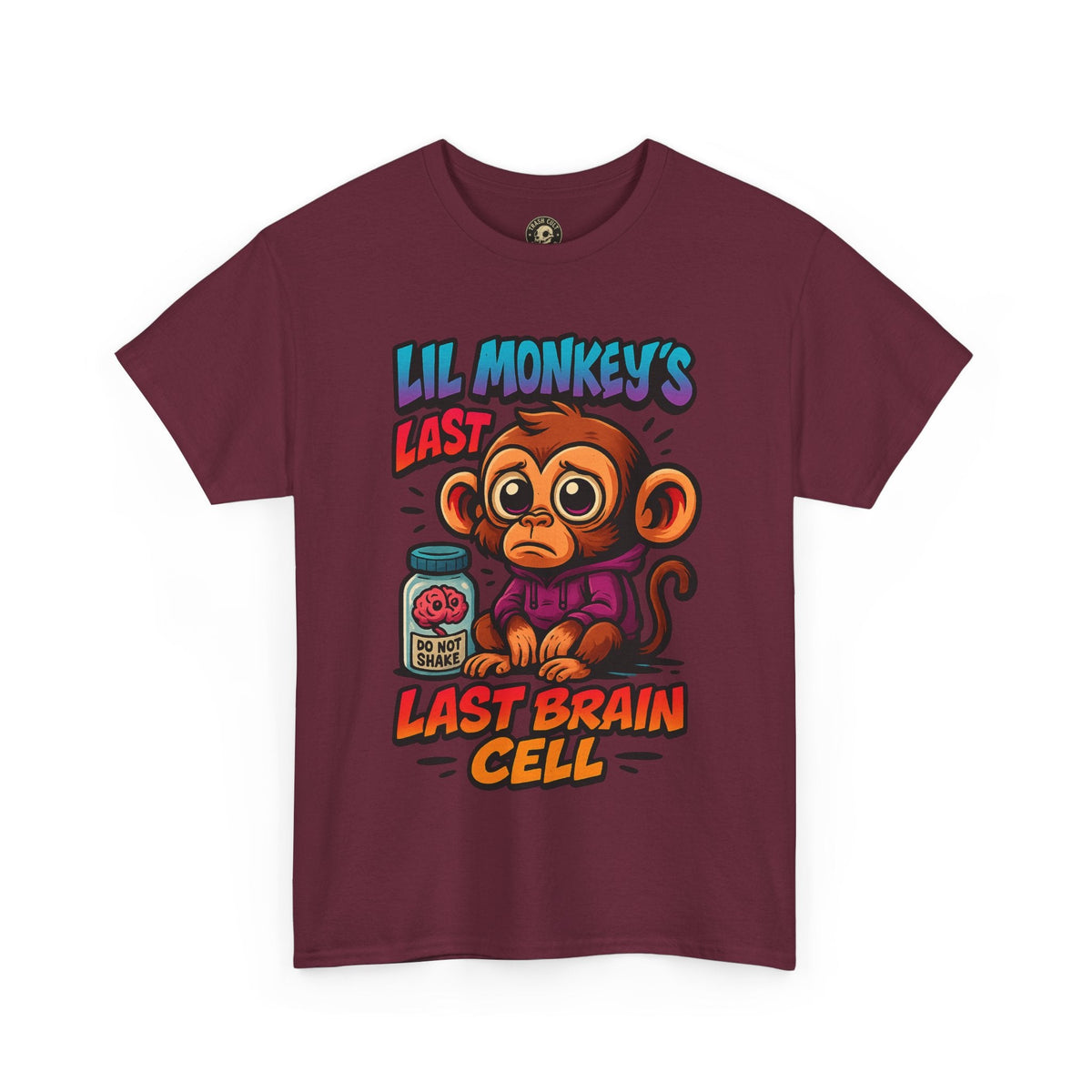 Lil Monkey’s Last Brain Cell Tee – Funny ADHD Cartoon Shirt – Gildan Heavy Cotton
