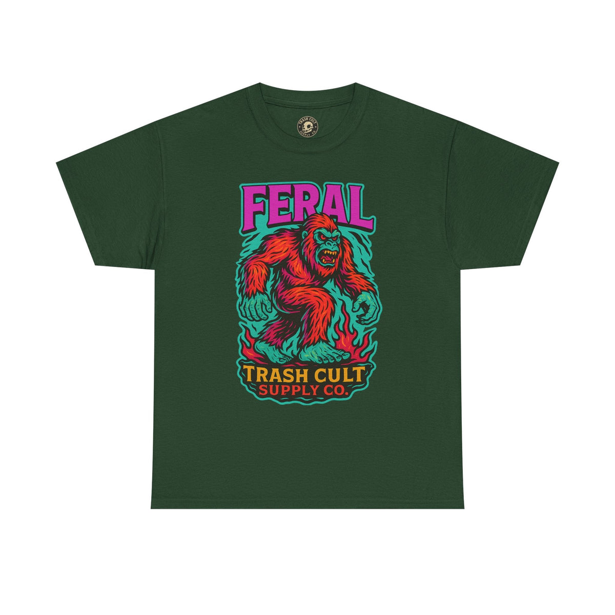 FERAL Bigfoot Shirt – Trashcore Bold Colors | Trash Cult Supply Co | Gildan 5000 Tee