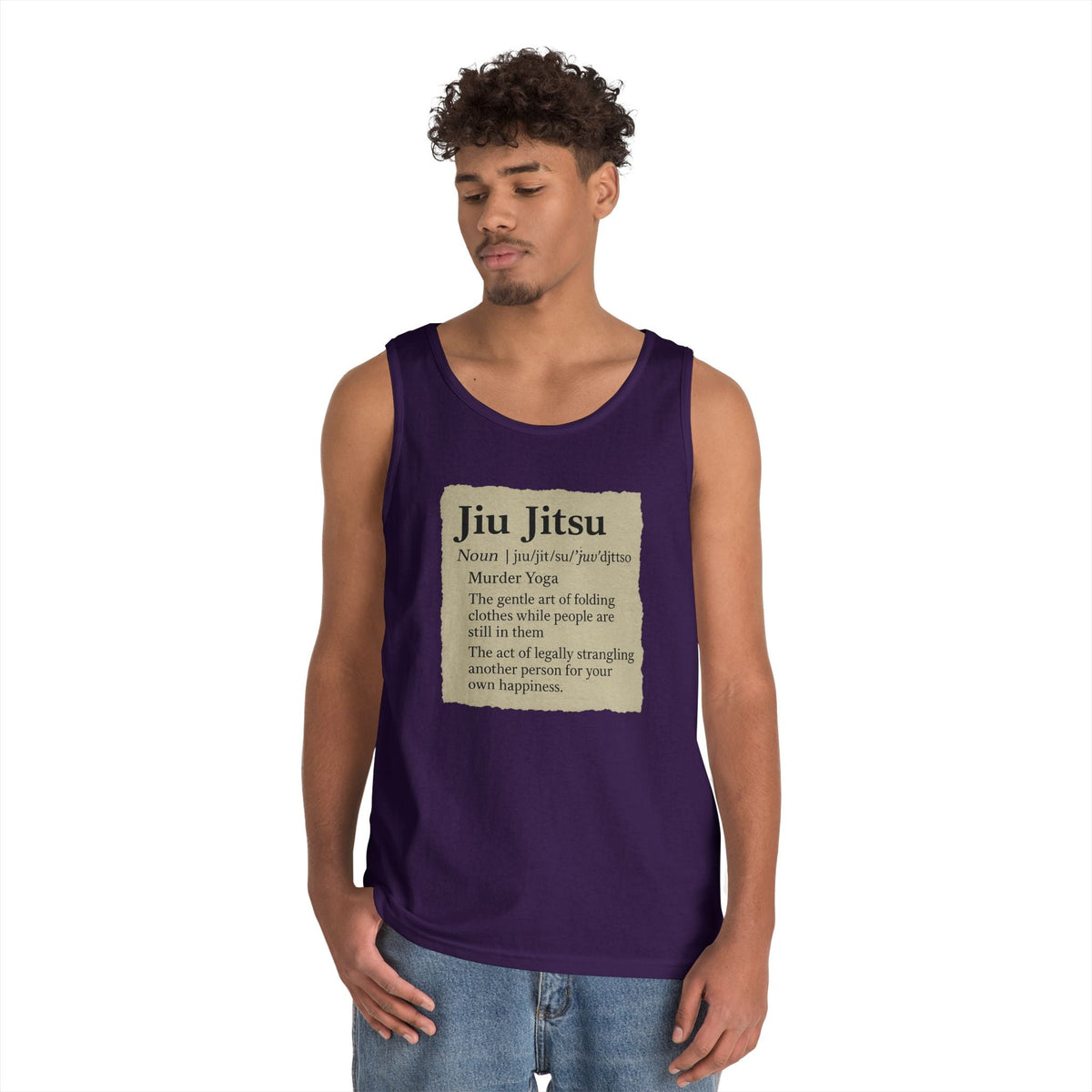 Jiu Jitsu Definition Tank Top | Unisex Heavy Cotton Tank | Martial Arts Apparel, Workout Gear, Fitness Gift, Summer Wear