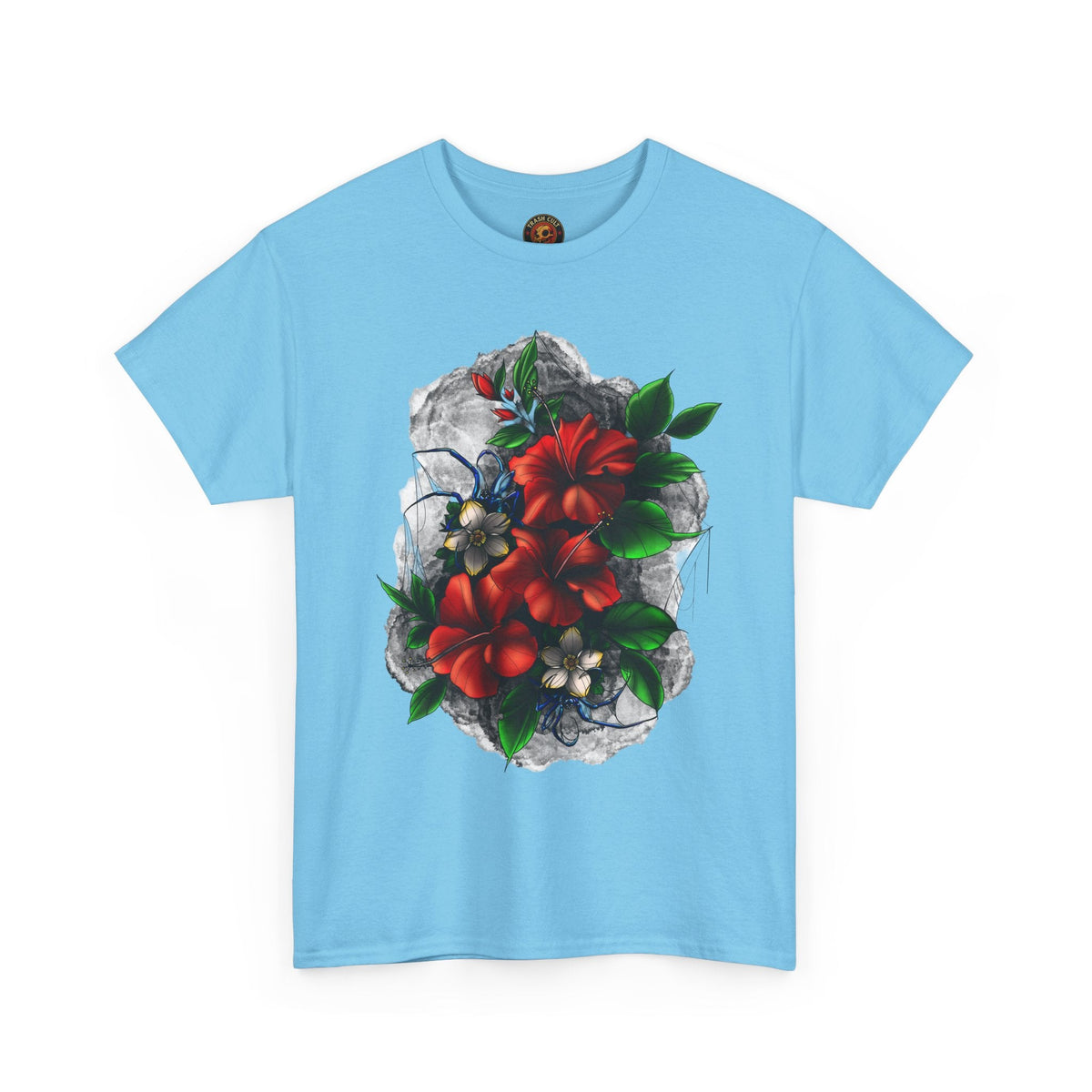 Crimson Bloom Tattoo T-Shirt – Lara Davenport x Trash Cult Supply Co. Collab (Gildan 5000)