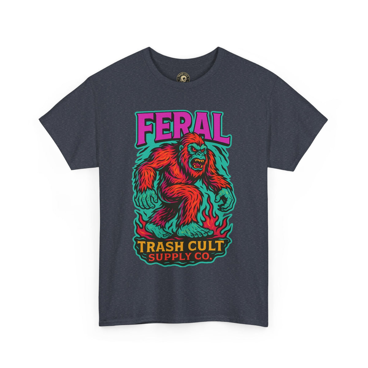 FERAL Bigfoot Shirt – Trashcore Bold Colors | Trash Cult Supply Co | Gildan 5000 Tee