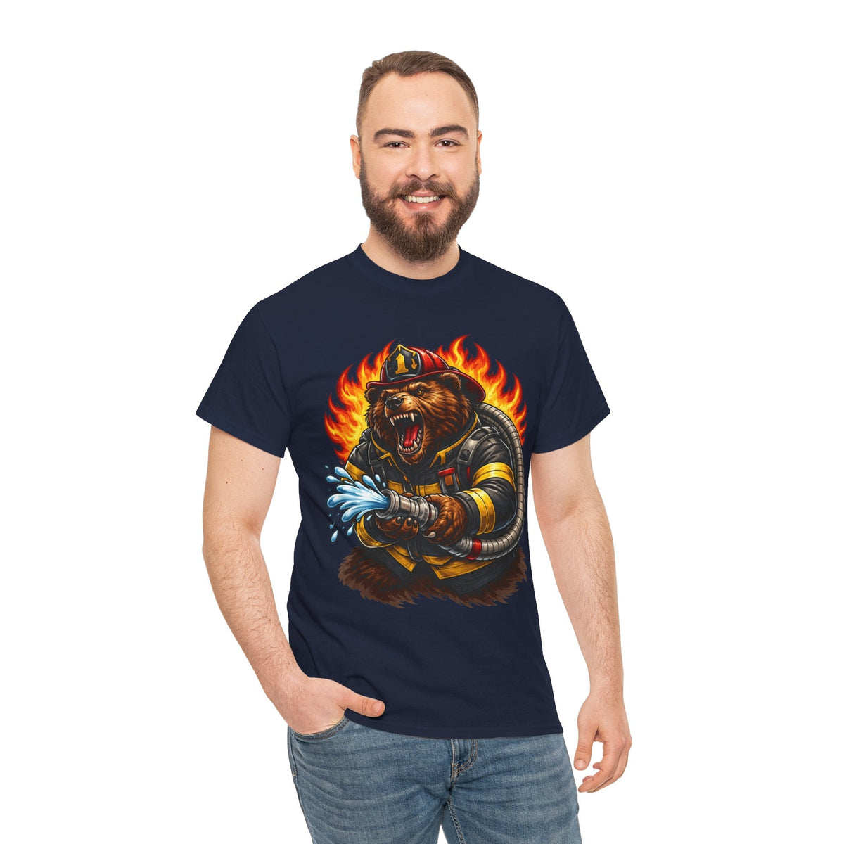 Firefighter Bear T-Shirt – Brave Fireman Graphic Tee