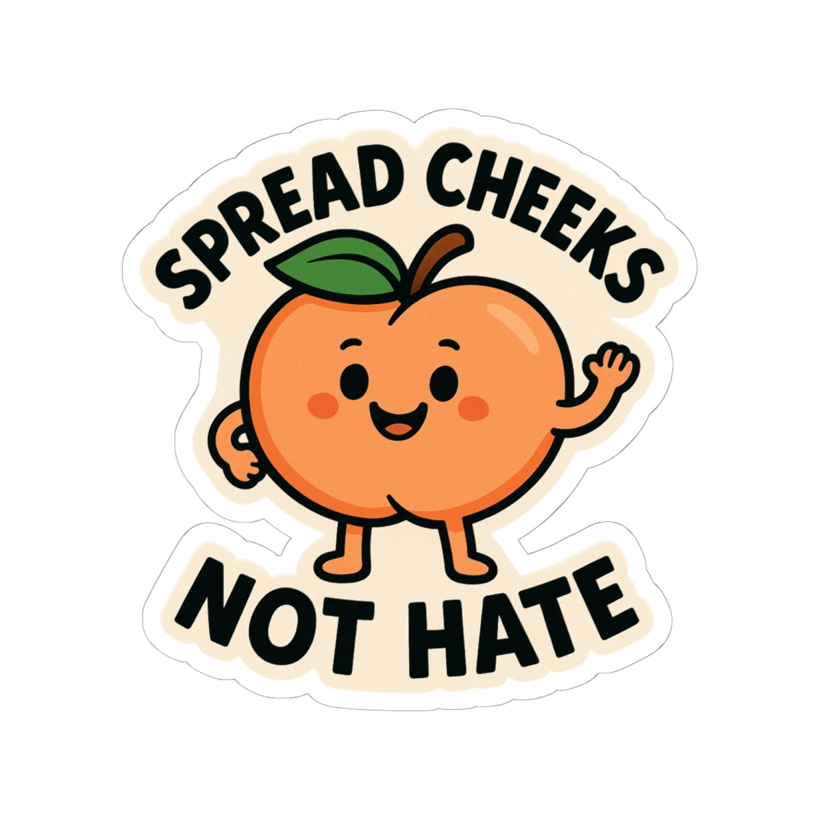 Cheeky Fruit Sticker Set, Fun Laptop Decals, Spread Cheeks Not Hate, Cute Peach Stickers, Quirky Gift for Friends