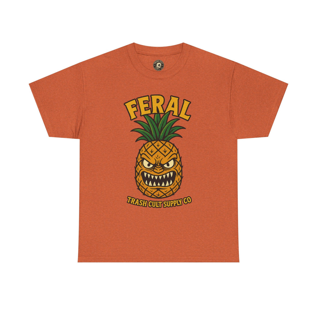 Feral Evil Pineapple Shirt – Aggressive Fruit Trashcore Tee – Gildan 5000 Unisex