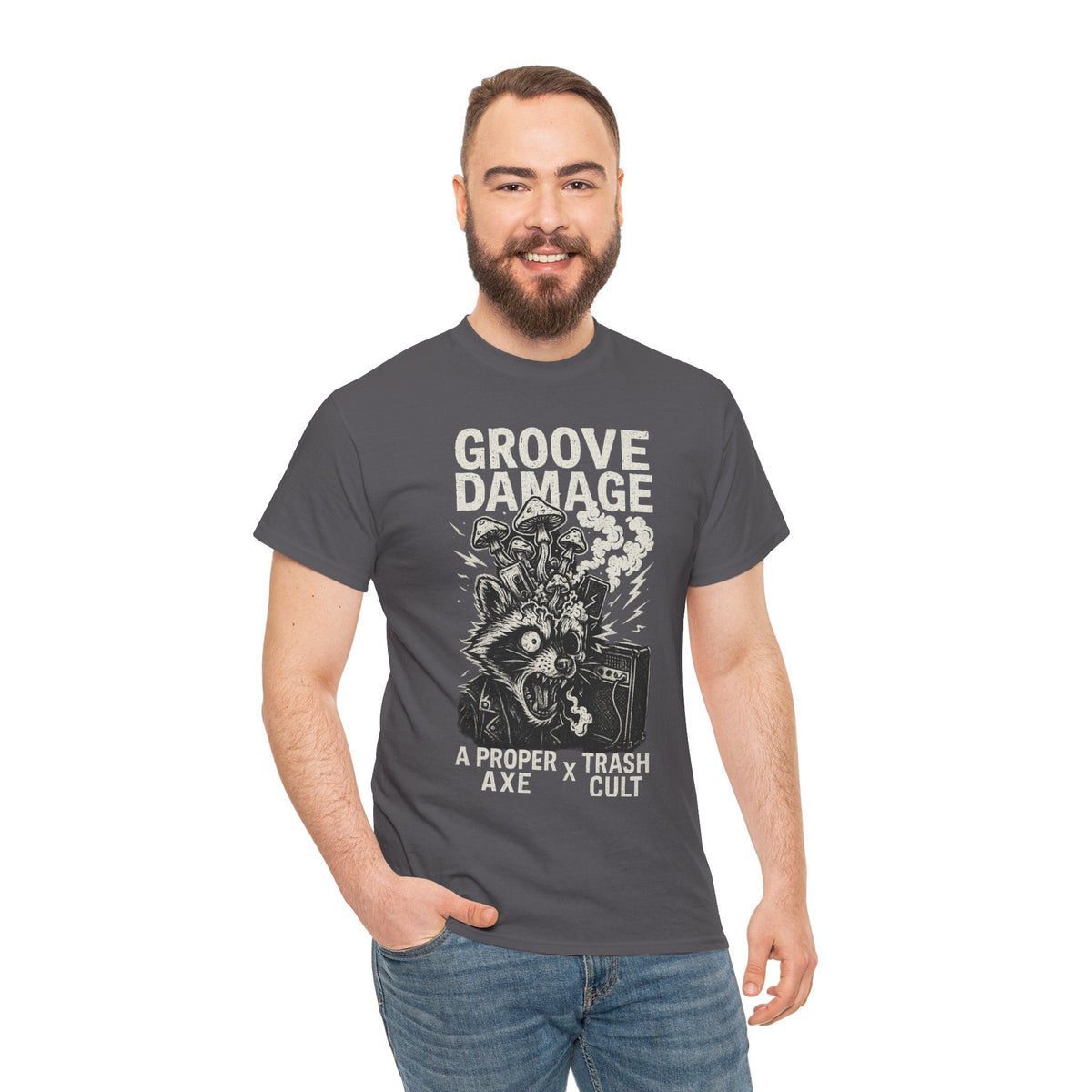 Groove Damage T-Shirt – A Proper Axe x Trash Cult Collab – Stoner Groove Punk Shirt