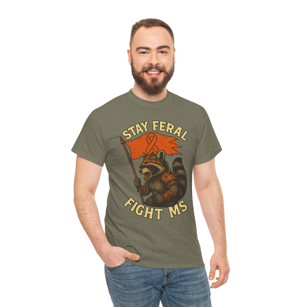 Stay Feral Fight MS Raccoon warrior shirt