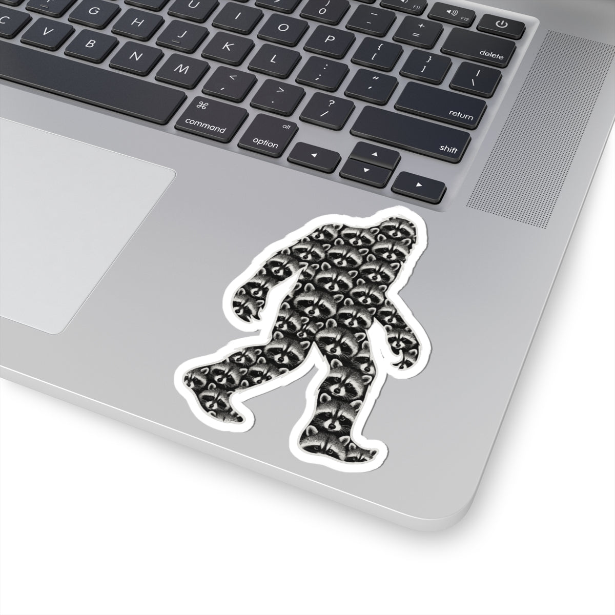 Bigfoot Raccoon Collage Sticker – Funny Cryptid Kiss Cut Design
