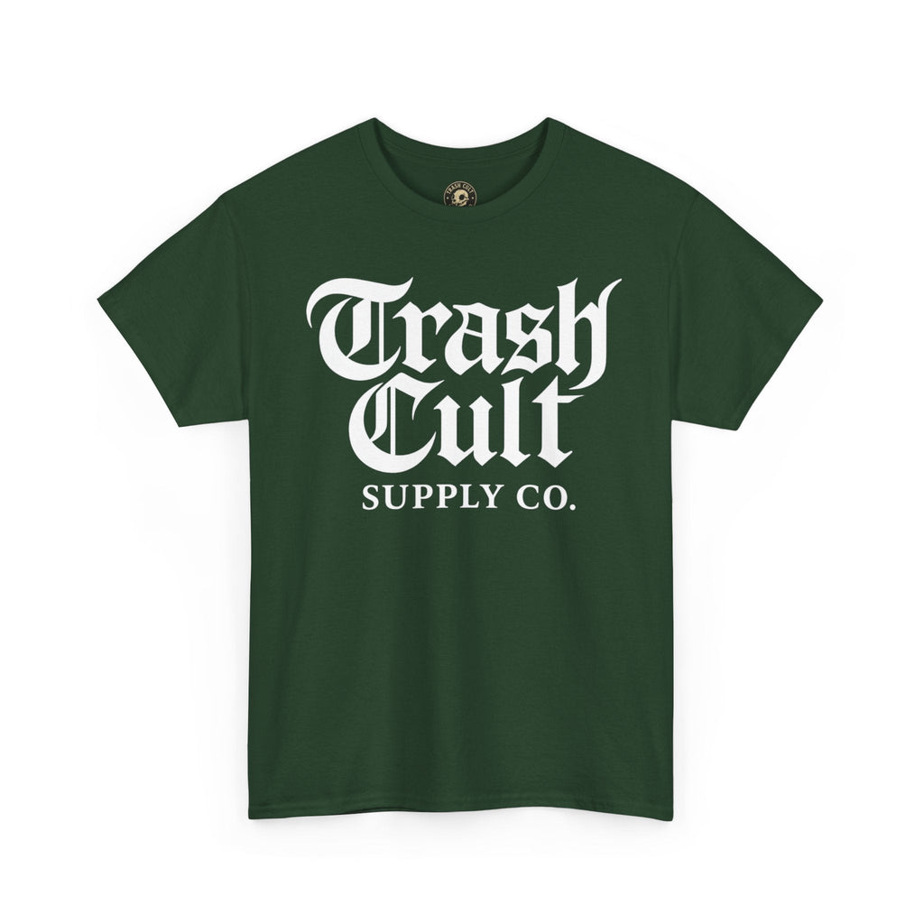 Trash Cult Gothic Logo Shirt – White Cyber Gothic Print on Gildan 5000