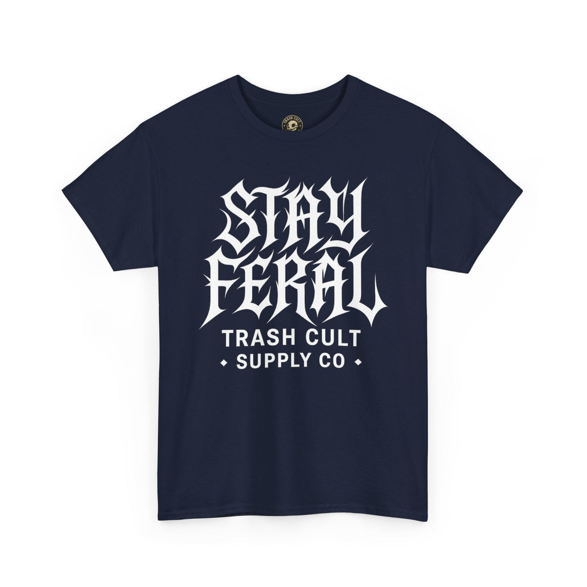 Unisex Heavy Cotton Tee - Stay Feral Graphic Tee, Streetwear Shirt, Gift for Wild Spirits, Eco-Friendly Casualwear, Summer Fashion