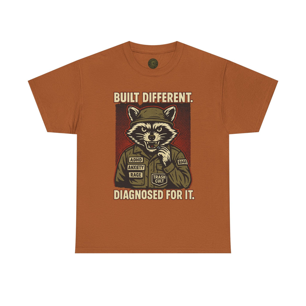 Built Different Diagnosed For It Military Raccoon Shirt – Gildan 5000