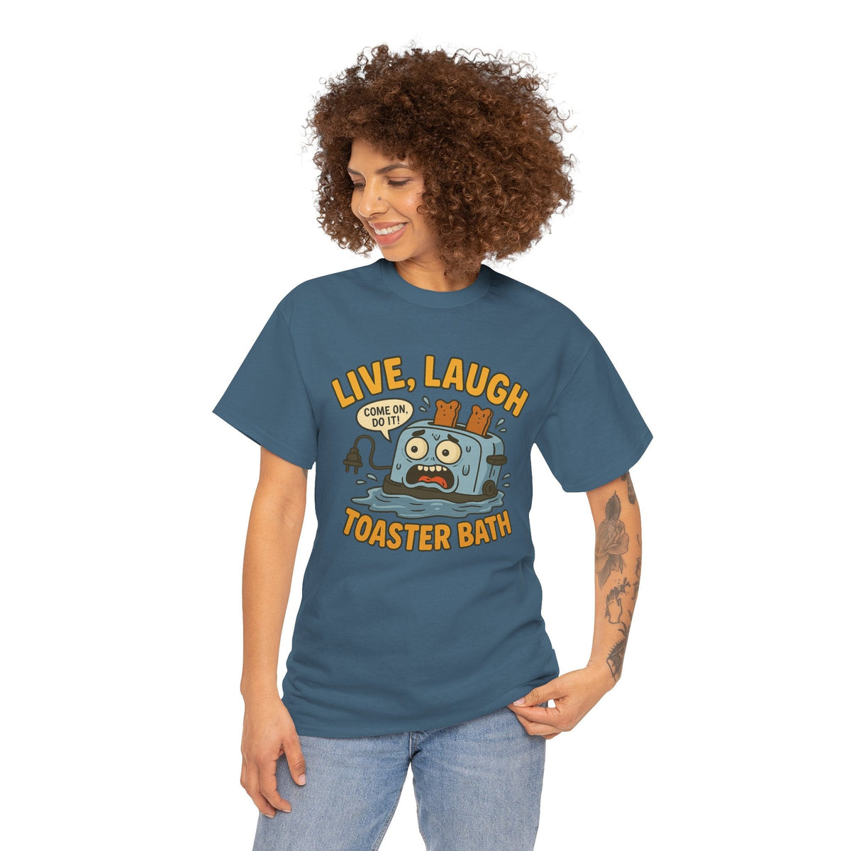 Funny Toaster Bath Tee, Humorous Unisex Shirt, Gift for Friends, Lightweight Cotton Tee, Birthday Party Outfit