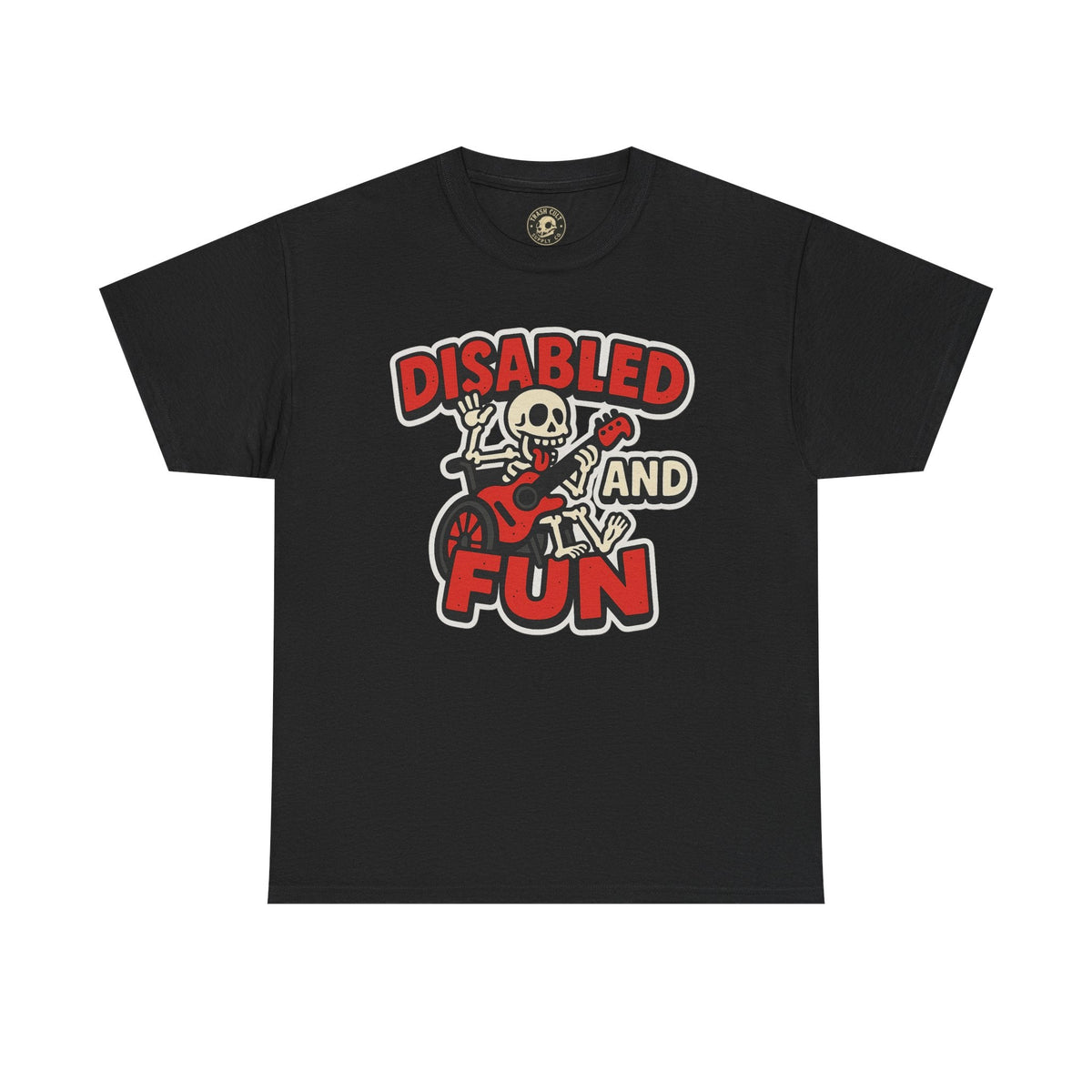 Disabled and Fun Unisex Heavy Cotton Tee, Casual Shirt, Gift for Friends, Music Lovers Gift, Fun T-Shirt, Halloween Wear, Everyday Comfort