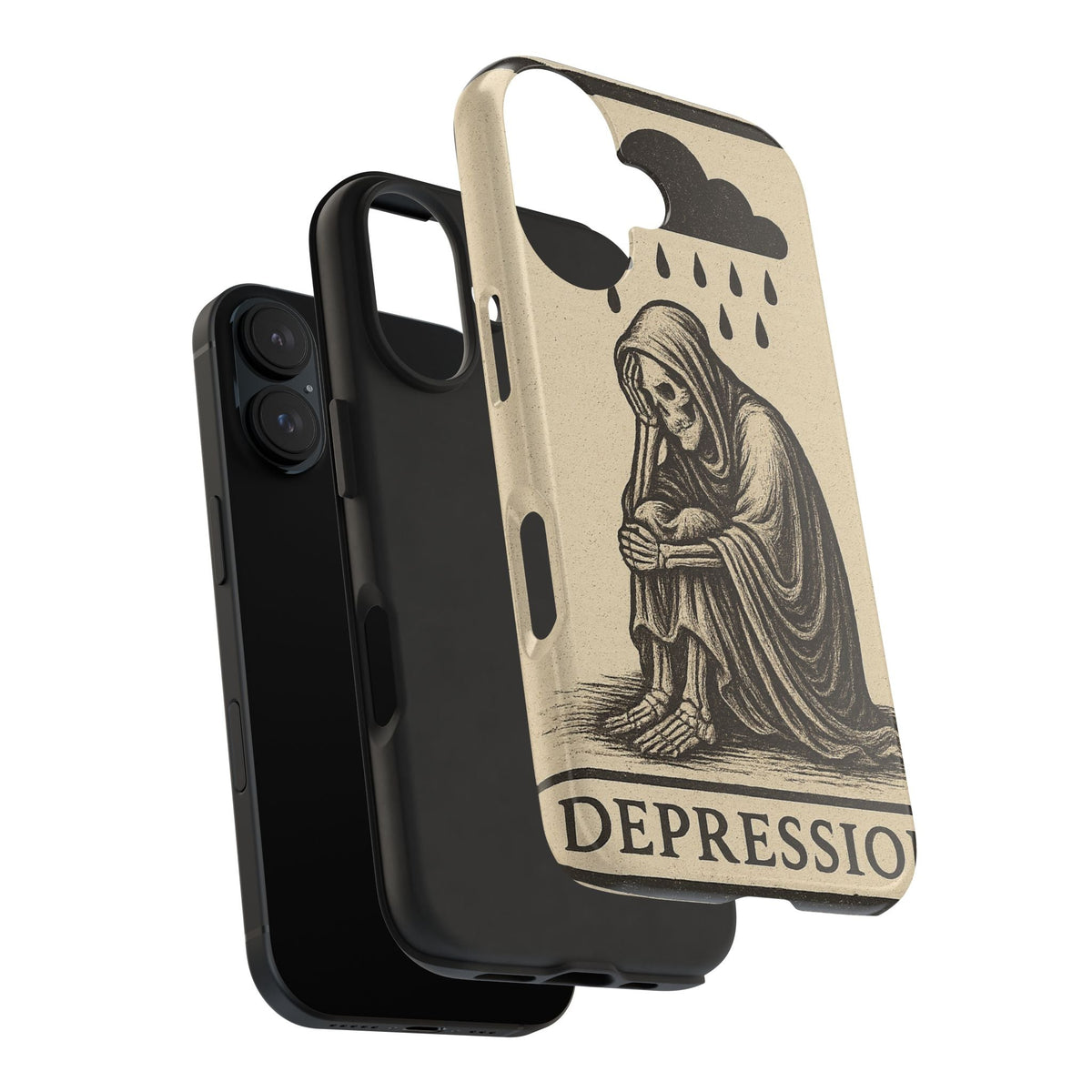 Dark Humor Phone Case, Goth iPhone Cover, Macabre Gift, Depression Art Case, Unique Phone Protector