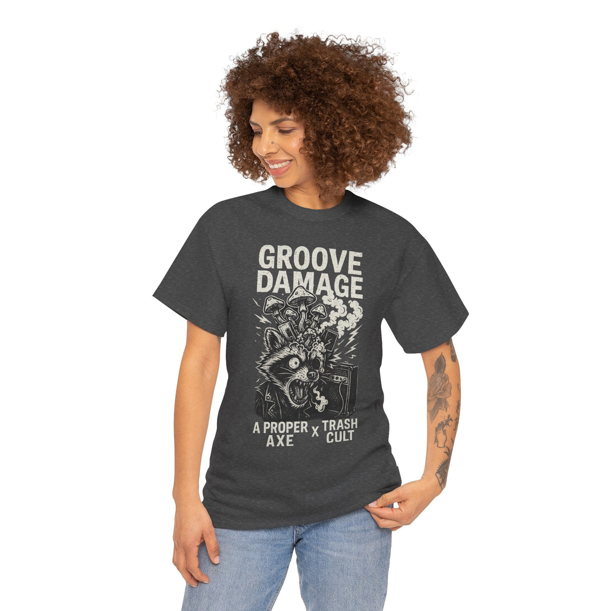 Groove Damage T-Shirt – A Proper Axe x Trash Cult Collab – Stoner Groove Punk Shirt