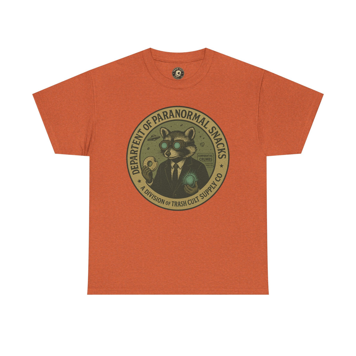 Department of Paranormal Snacks Shirt – Trash Cult Supply Co – Vintage Cryptid Division Tee – Gildan 5000