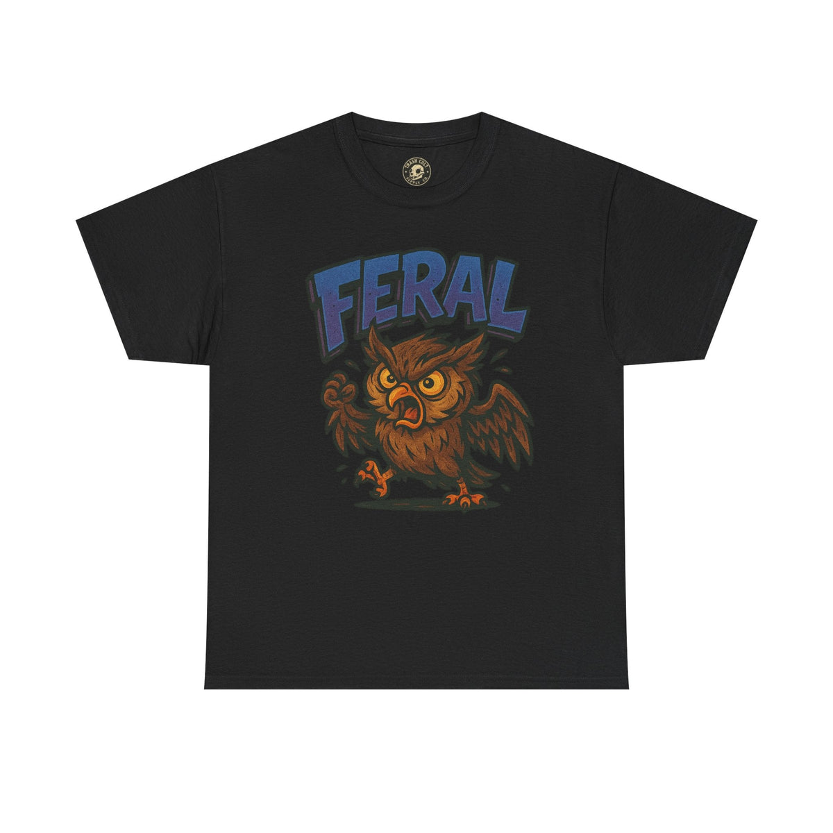 Feral Owl T-Shirt – Bold Animal Graphic Tee | Unisex Cotton Shirt for Bird Nerds & Chaos Lovers