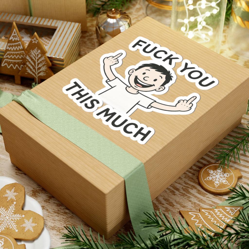 Funny Humor Kiss-Cut Stickers, Sarcastic Laptop Decor, 'Fuck You This Much' Sticker, Gift for Friends, Party Favors, Quirky Stickers, [...]