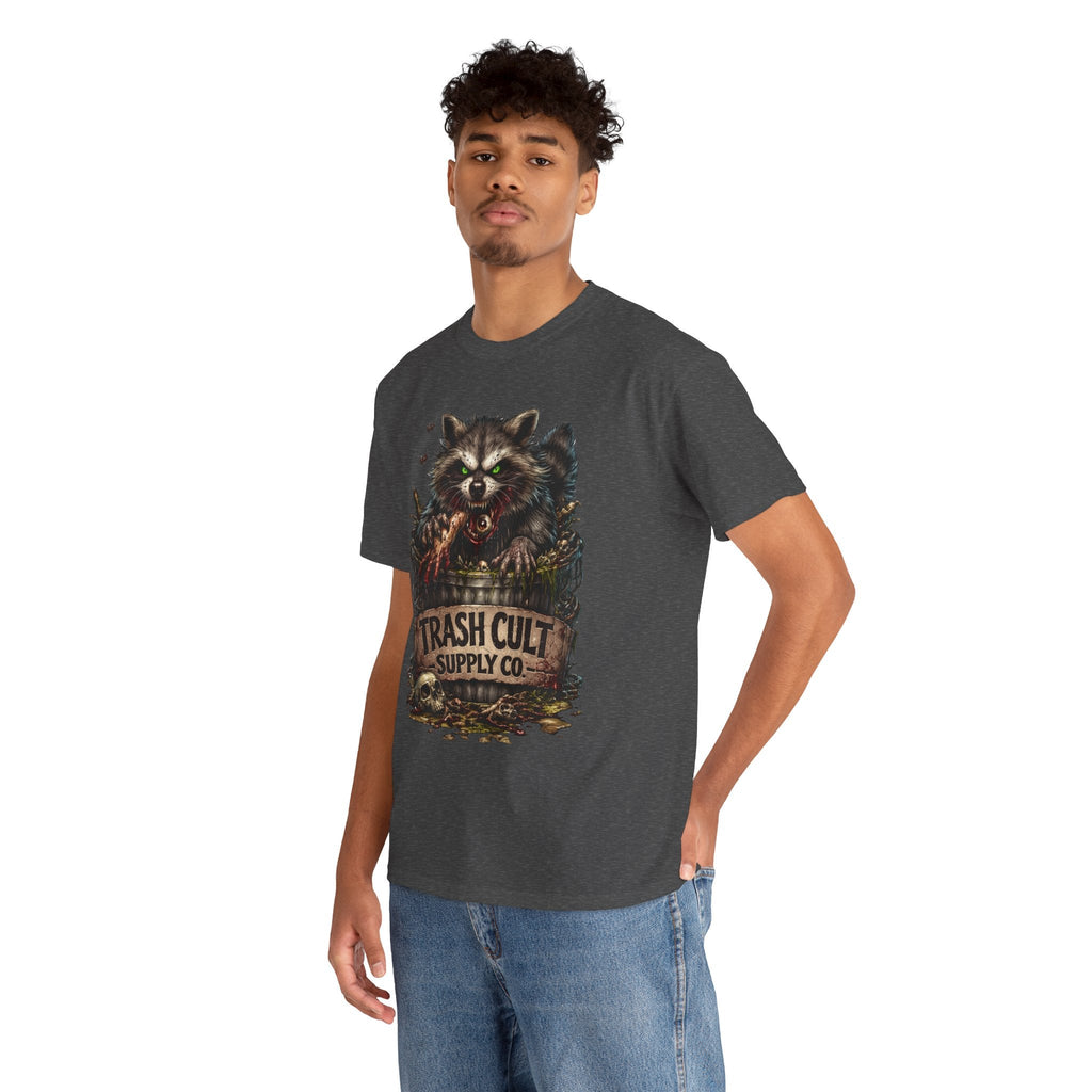 Raccoon 'Trash Cult Supply Co.' Graphic Tee — Vintage Grunge Animal Streetwear