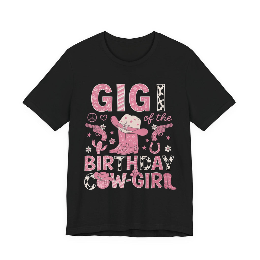 Gigi of the Birthday Cowgirl T-Shirt, Fun Birthday Tee, Gift for Cowgirl Lovers, Rodeo Theme Shirt, Western Apparel, Kids Birthday Tee