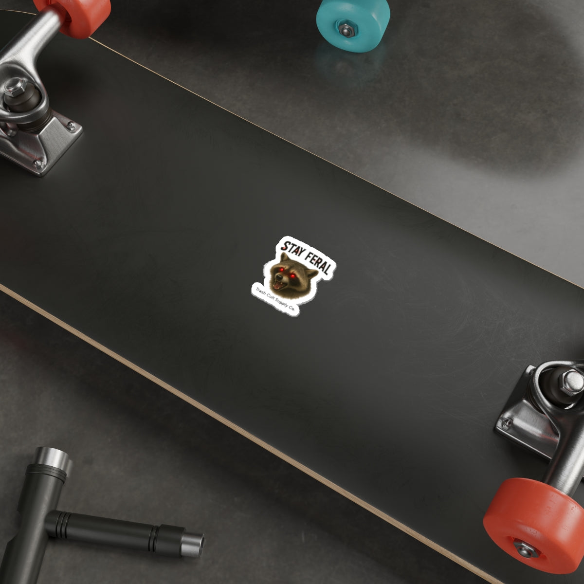 Stay Feral Die-Cut Stickers | Raccoon Sticker, Laptop Decals, Eco-Friendly Stickers, Trash Cult Supply Co. Merchandise
