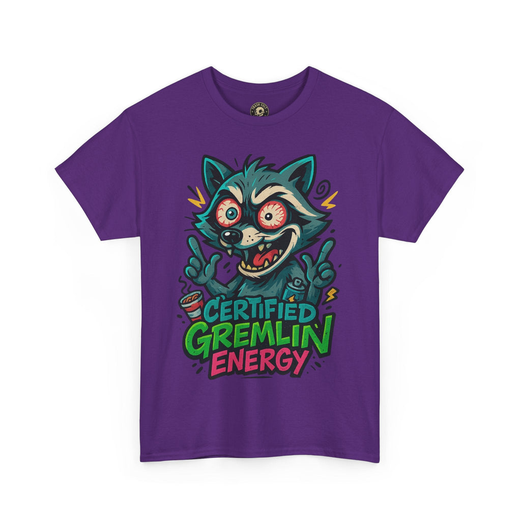 Certified Gremlin Energy Tee – ADHD Raccoon Shirt, Funny Unisex T-Shirt, Graffiti Style Gift for Goblins & Night Owls