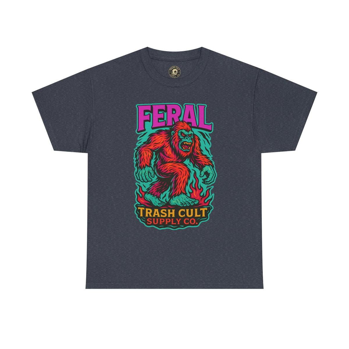 FERAL Bigfoot Shirt – Trashcore Bold Colors | Trash Cult Supply Co | Gildan 5000 Tee
