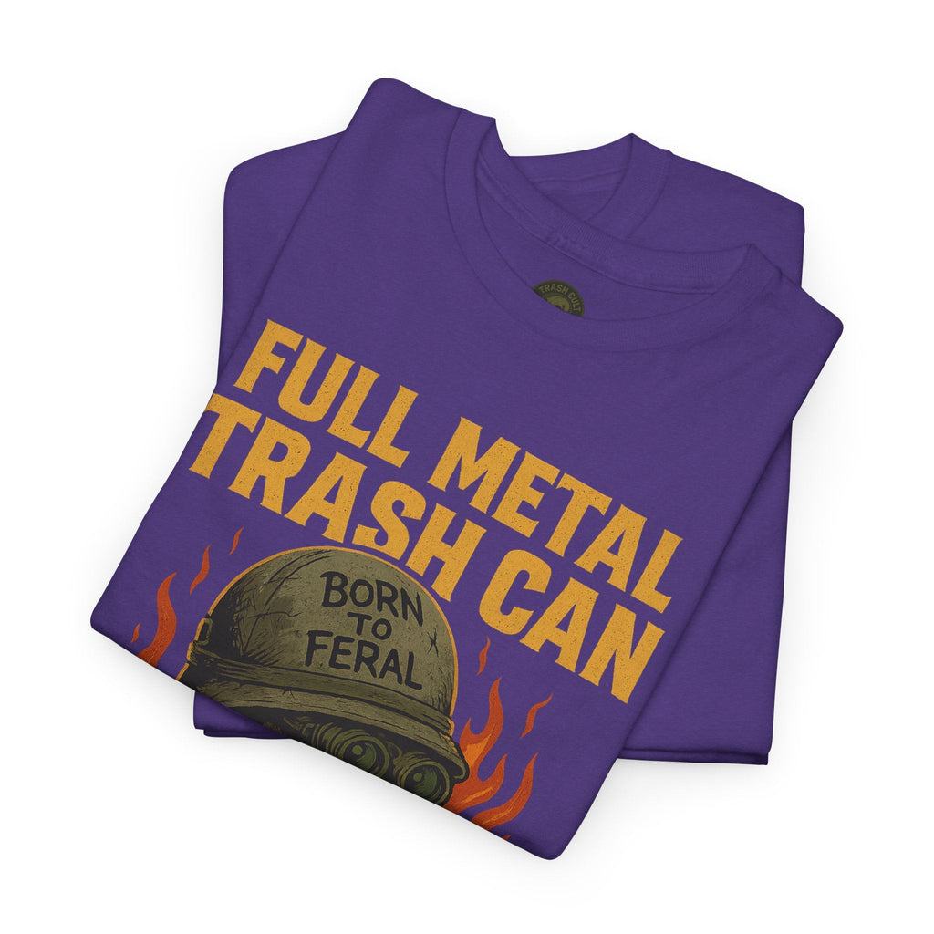 Full Metal Trash Can T-Shirt – Born to Feral Raccoon Graphic | Trash Cult Supply Co. | Gildan 5000 Tee