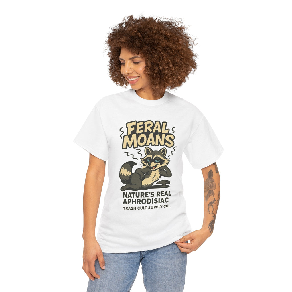 Feral Moans Unisex Heavy Cotton Tee, Funny Graphic Tee, Animal Lover Shirt, Casual Wear, Gift for Nature Enthusiasts