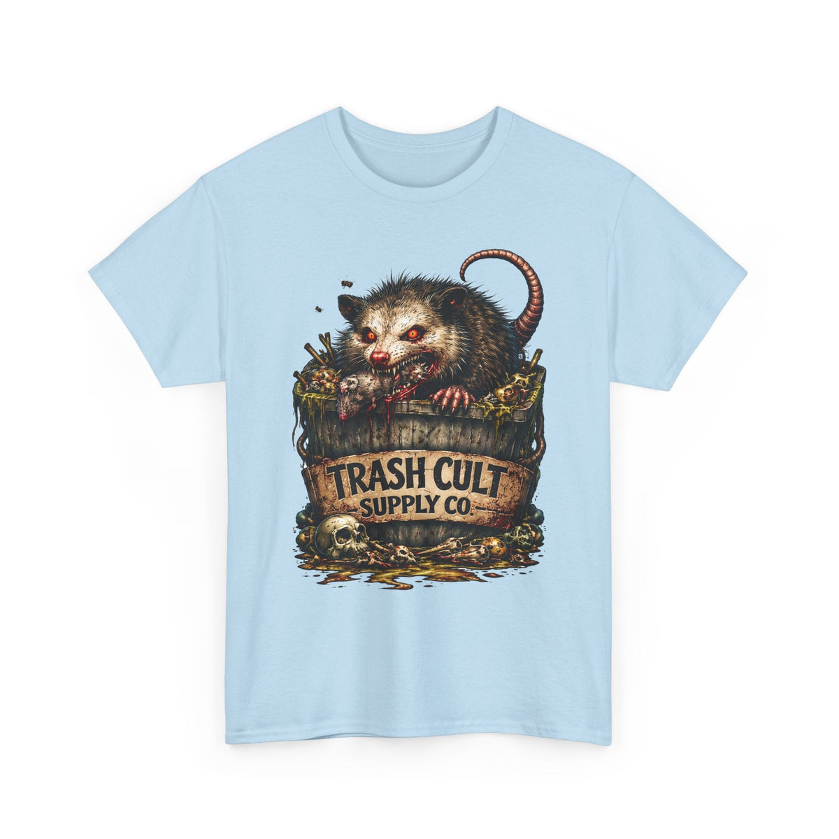 Opossum Trash Cult Tee — Vintage Grunge Wildlife Graphic T-Shirt