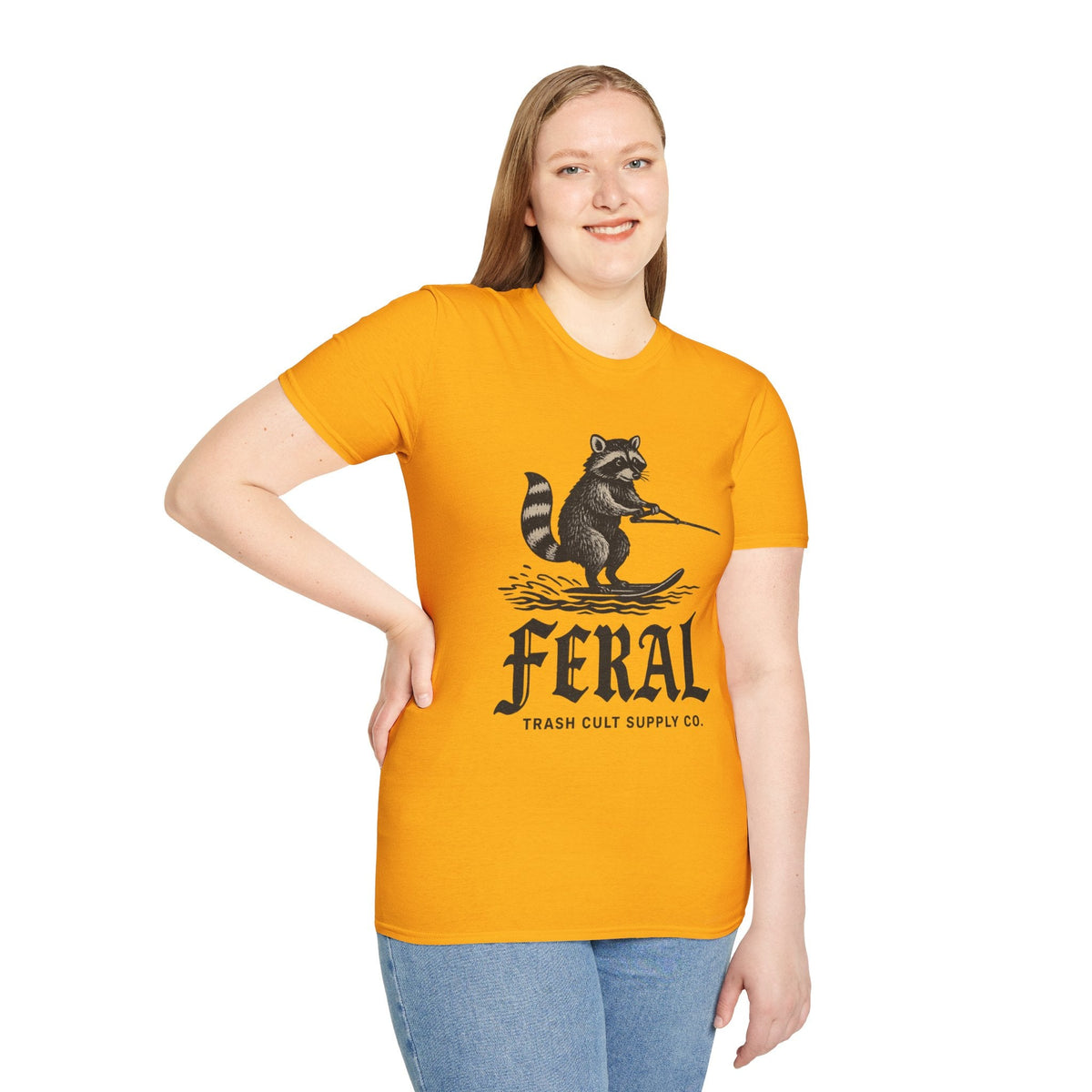 Feral Water Skiing Raccoon Vintage Shirt – Trash Cult Supply Co. | Gildan 2000 Softstyle
