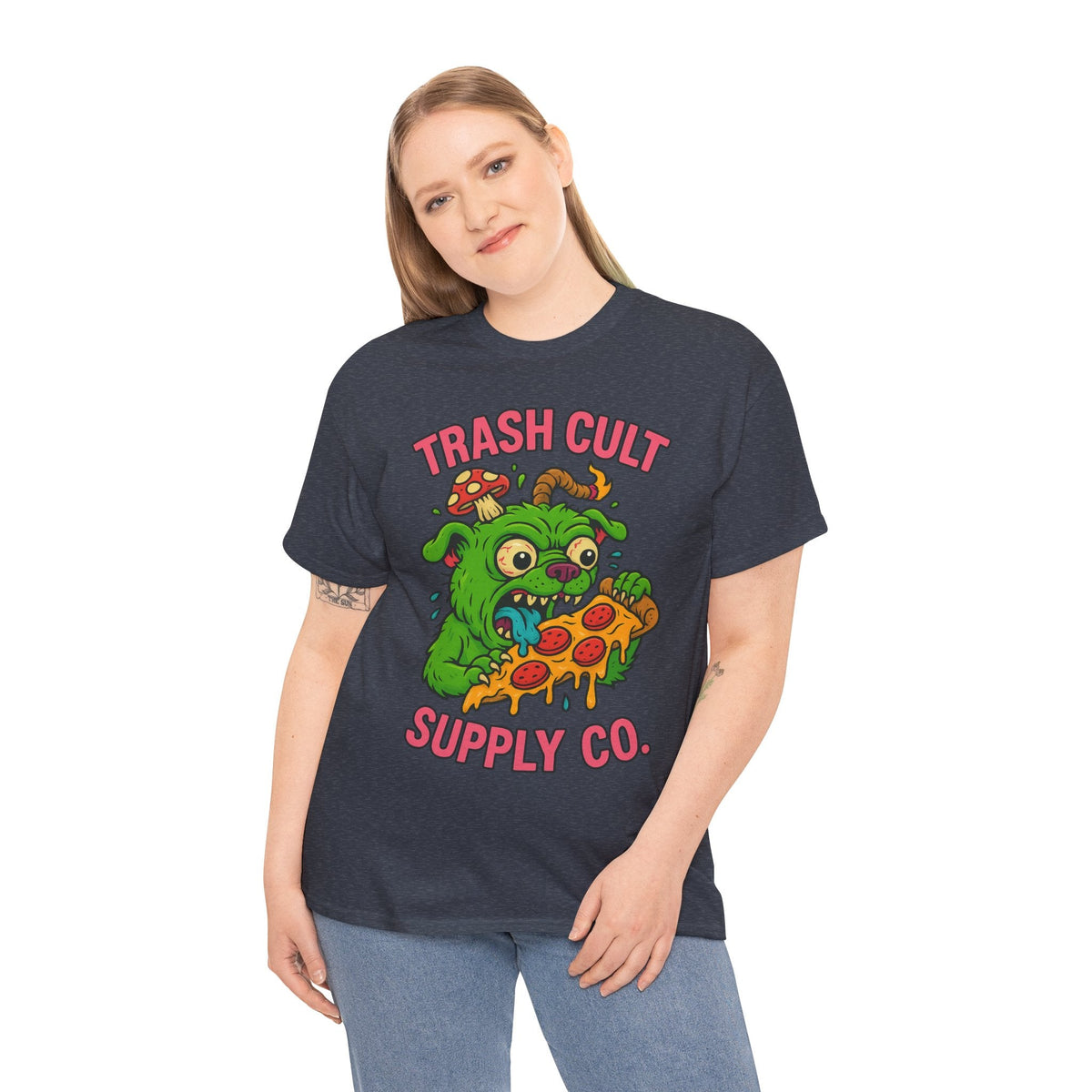 Feral Pizza Monster Shirt – Trash Cult Supply Co | Gildan 5000 Graphic Tee