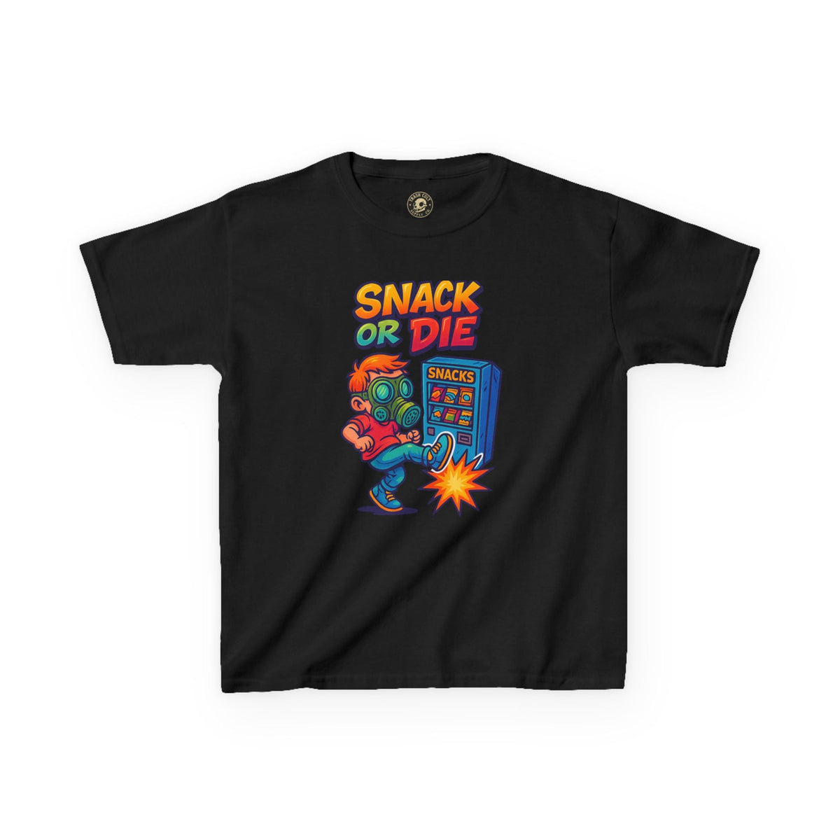 Snack or Die Kids T-Shirt – Funny Retro Gaming Tee for Kids | Playful Cotton Shirt for Snack Lovers